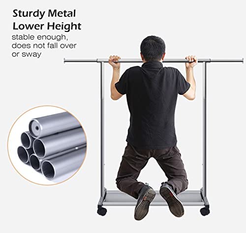 Ultimate Storage Solution: MISSLO Short Clothing Racks with Bottom Shelves & Wheels插图3